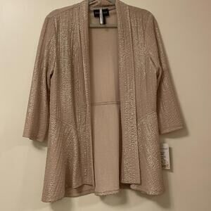 NWT  Frank Lyman Gold Size 12 Open Jacket / Cardigan